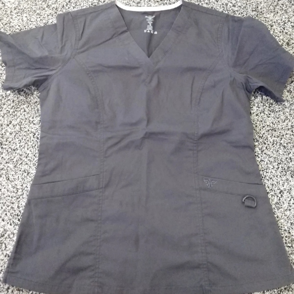 Gray scrub top